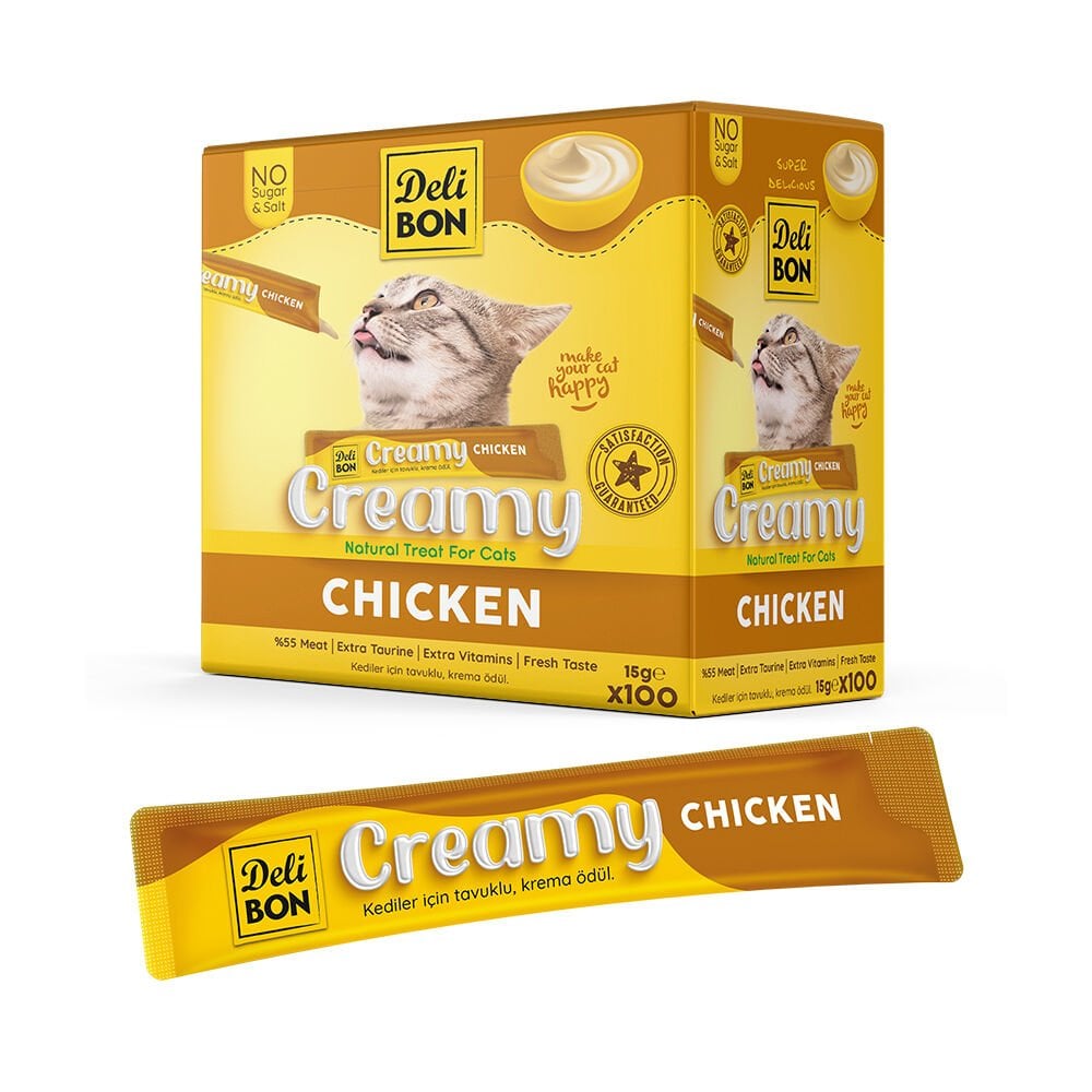 [CREAMY15CHICKEN] Delibon Krema Kedi Ödül Maması 15g 1 Adet (Tavuklu)