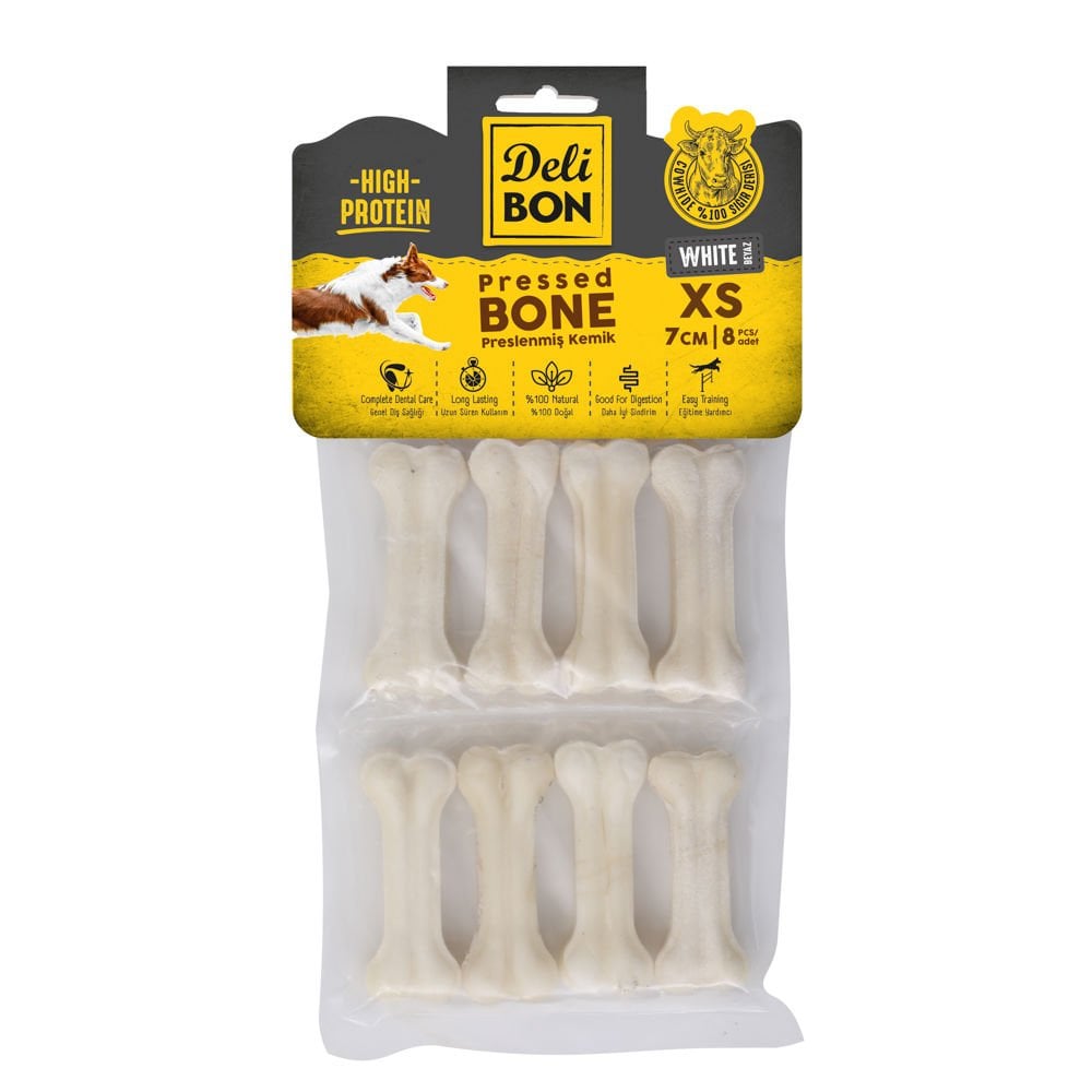 [EKO7CM8WHITE] Delibon Kemik Köpek Ödül Maması 7cm 8 Adet (Beyaz)