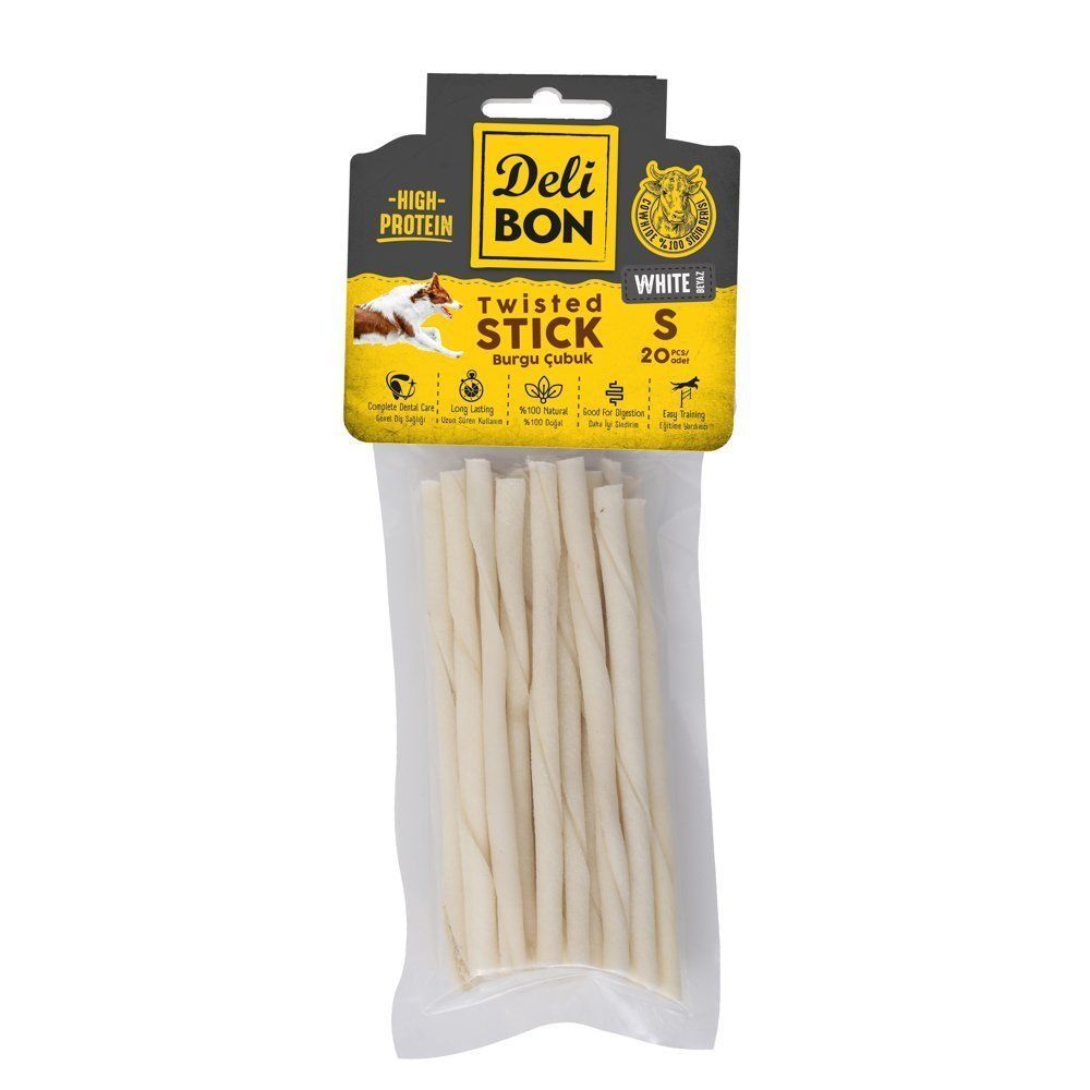 [EKO20SWHITE] Delibon Burgu Çubuk Köpek Ödül Maması İnce 20 Adet (Beyaz)
